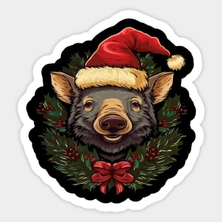 Wild Boar Christmas Sticker